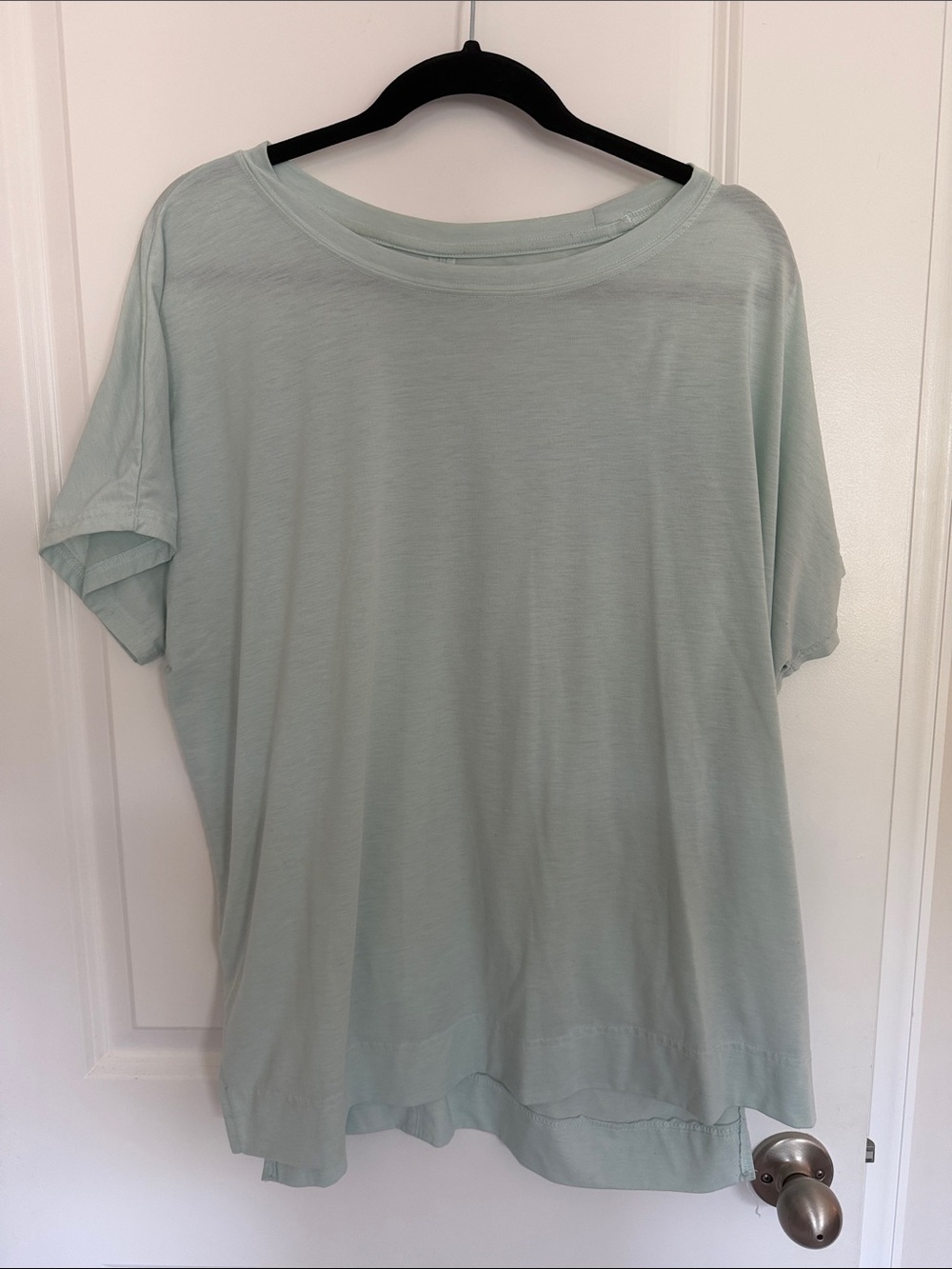 All in Motion Light Mint Blue Teal Short Sleeve Women's Top